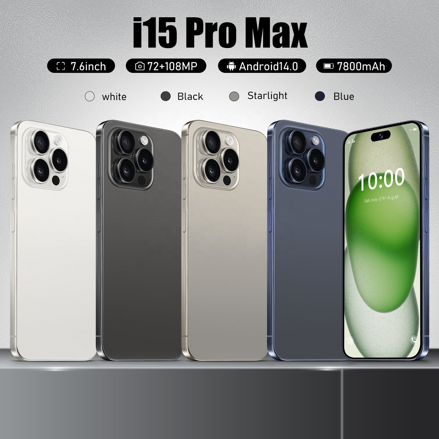2024 Phone 15 pro max 6.7 inch Original Full Screen WIFI BT FM GPS I15 Smartphone 12GB+512GB Android 4G 5G Mobile phone